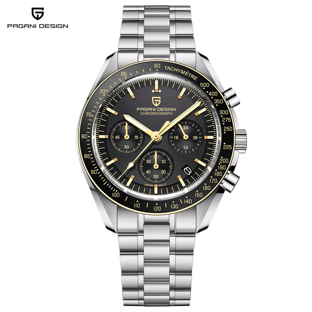 PAGANI DESIGN PD1701 Quartz Men's Watches 40mm Stainless Steel Waterproof Sports Chronograph Wrist Watch Sapphire Dial Glass