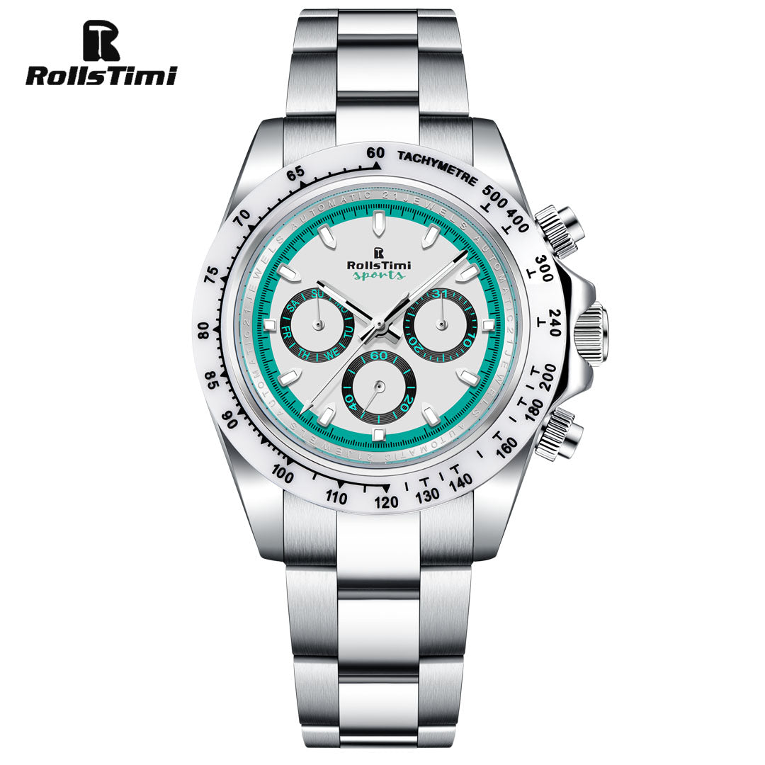 RollsTimi RT137 Men's Automatic Watches full Stainless Steel Mechanical Sports Wrist Watches for Men