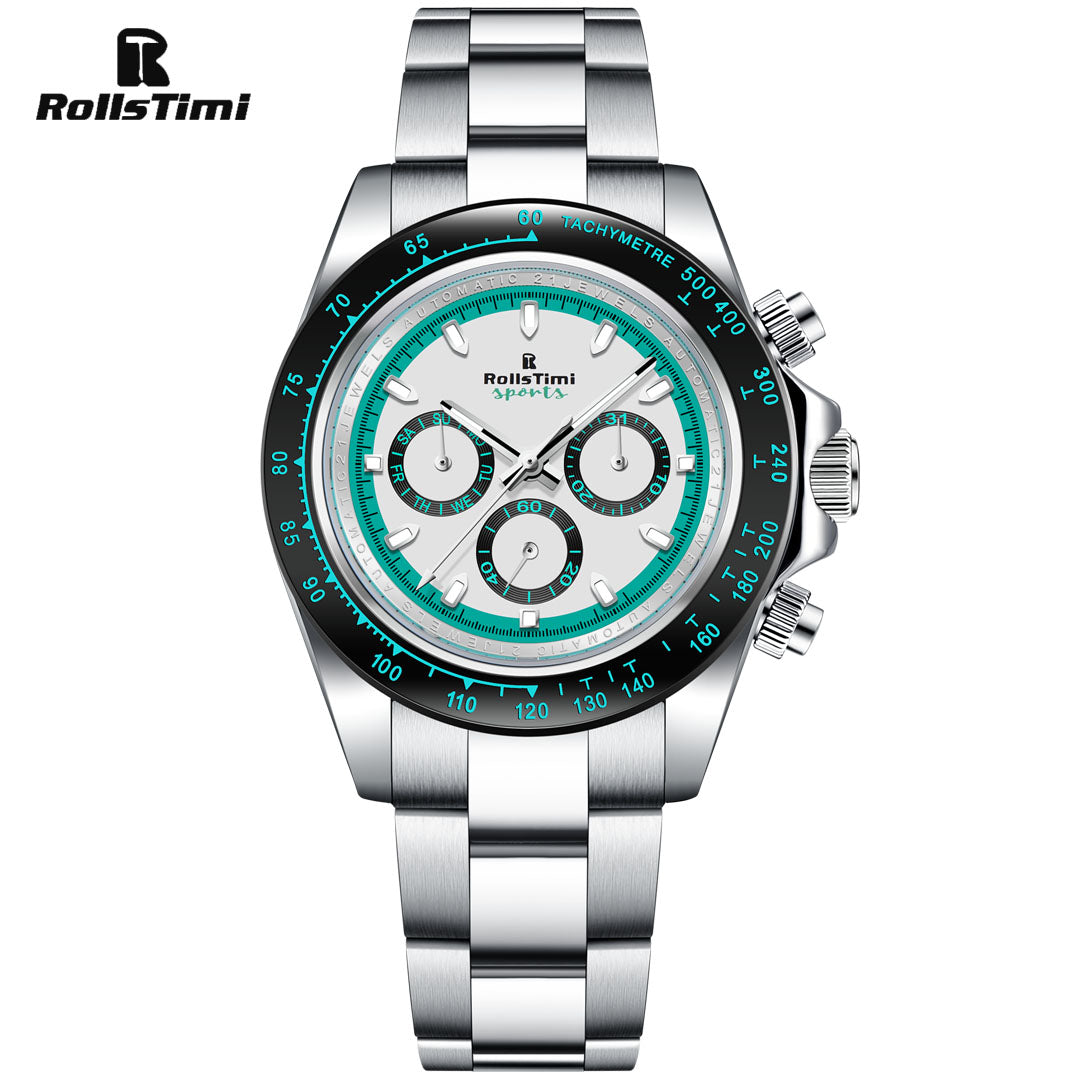 RollsTimi RT137 Men's Automatic Watches full Stainless Steel Mechanical Sports Wrist Watches for Men