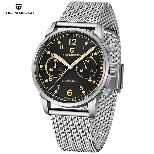 PAGANI DESIGN PD 1708 Men’s Sport Quartz watches 38mm Chronograph Wristwatch AR Coating Luxury Watch For Men Sapphire 100M Waterproof Clock