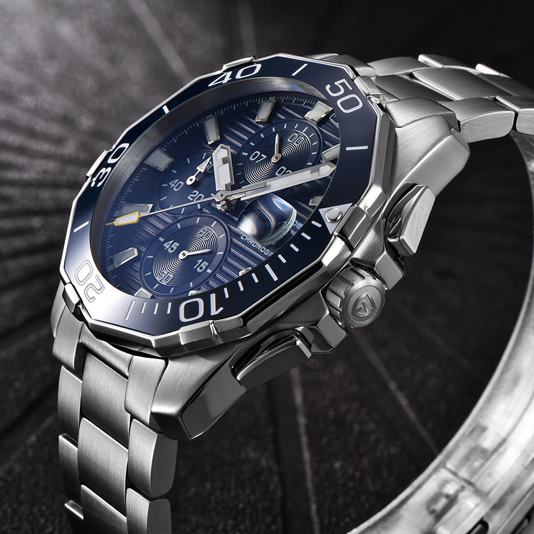 PAGANI DESIGN PD 1617 Men's Watches Stopwatch Waterproof Stainless Steel Wrist Watch for Men Ceramic Bezel Unique Design Watches