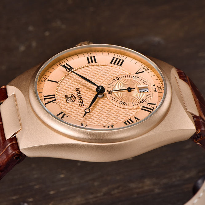 BENYAR BY 5199 Men's Watches Quartz Watch For Men Luxury 40MM Military Leather Original Watches Waterproof Clock