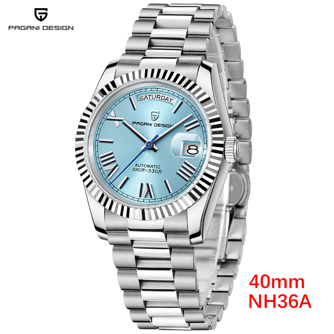 PAGANI DESIGN PD1783 Men's Automatic Watches 40mm NH36A Mechanical Stainless Steel Luxury Wrist Watch for Men 100M Waterproof AR Coating