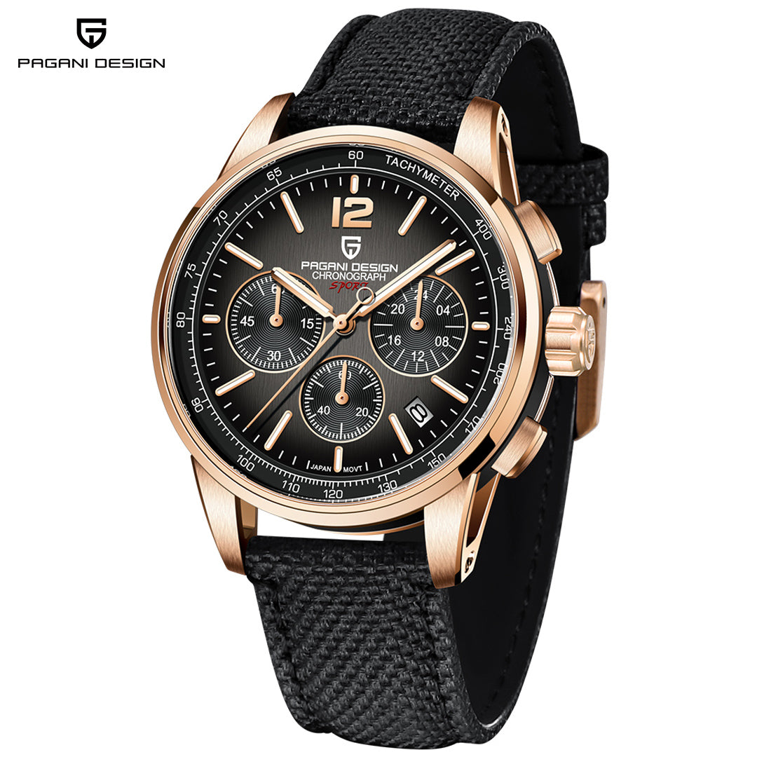 PAGANI DESIGN PD YS008 New Men's Quartz Watches 41MM Sports Chronograph Stainless Steel Leather Wrist Watches for Men