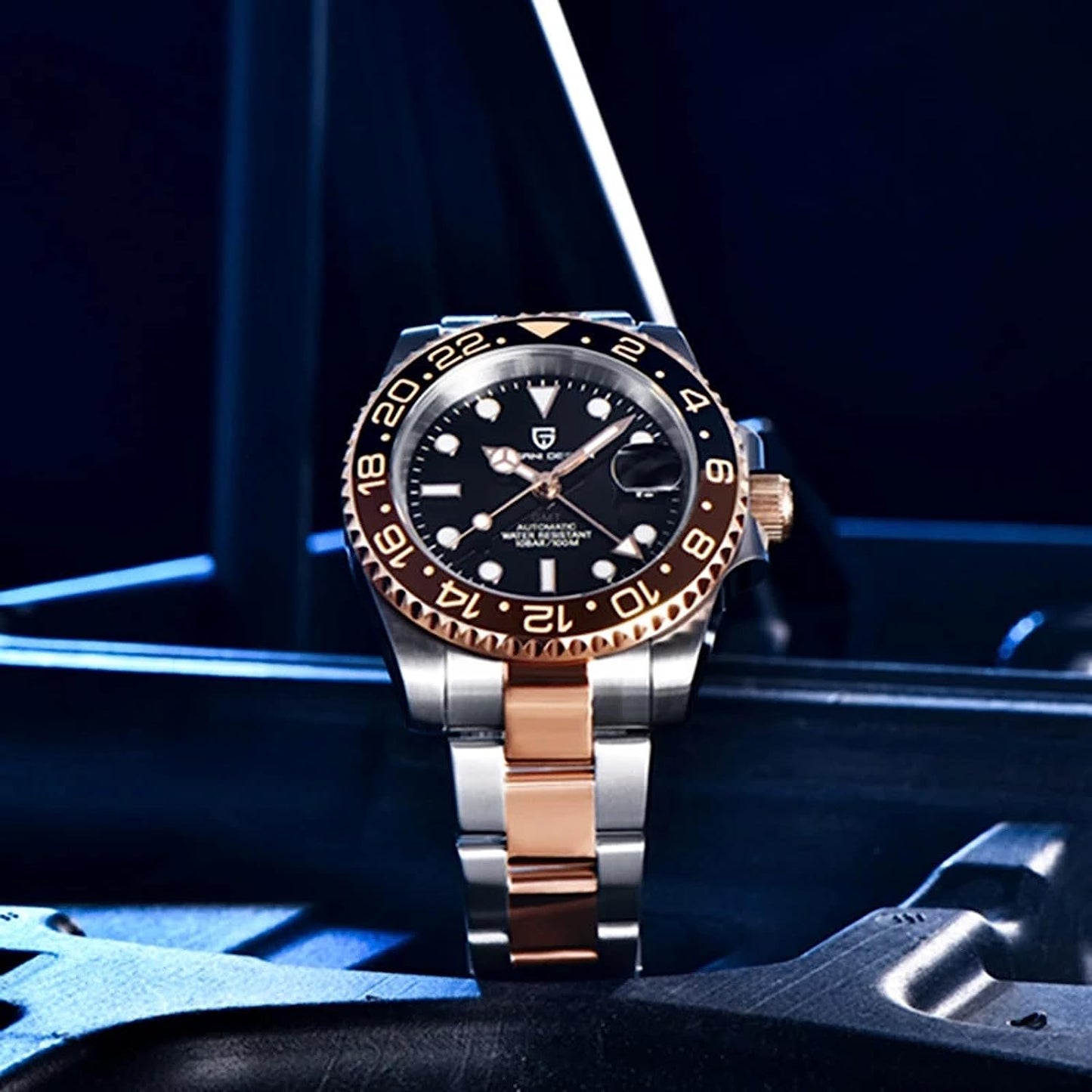 PAGANI DESIGN PD1662 Automatic Men's Watches GMT 40mm Mechanical Stainless Steel Wrist Watch Sapphire Glass Sports Waterproof Clock
