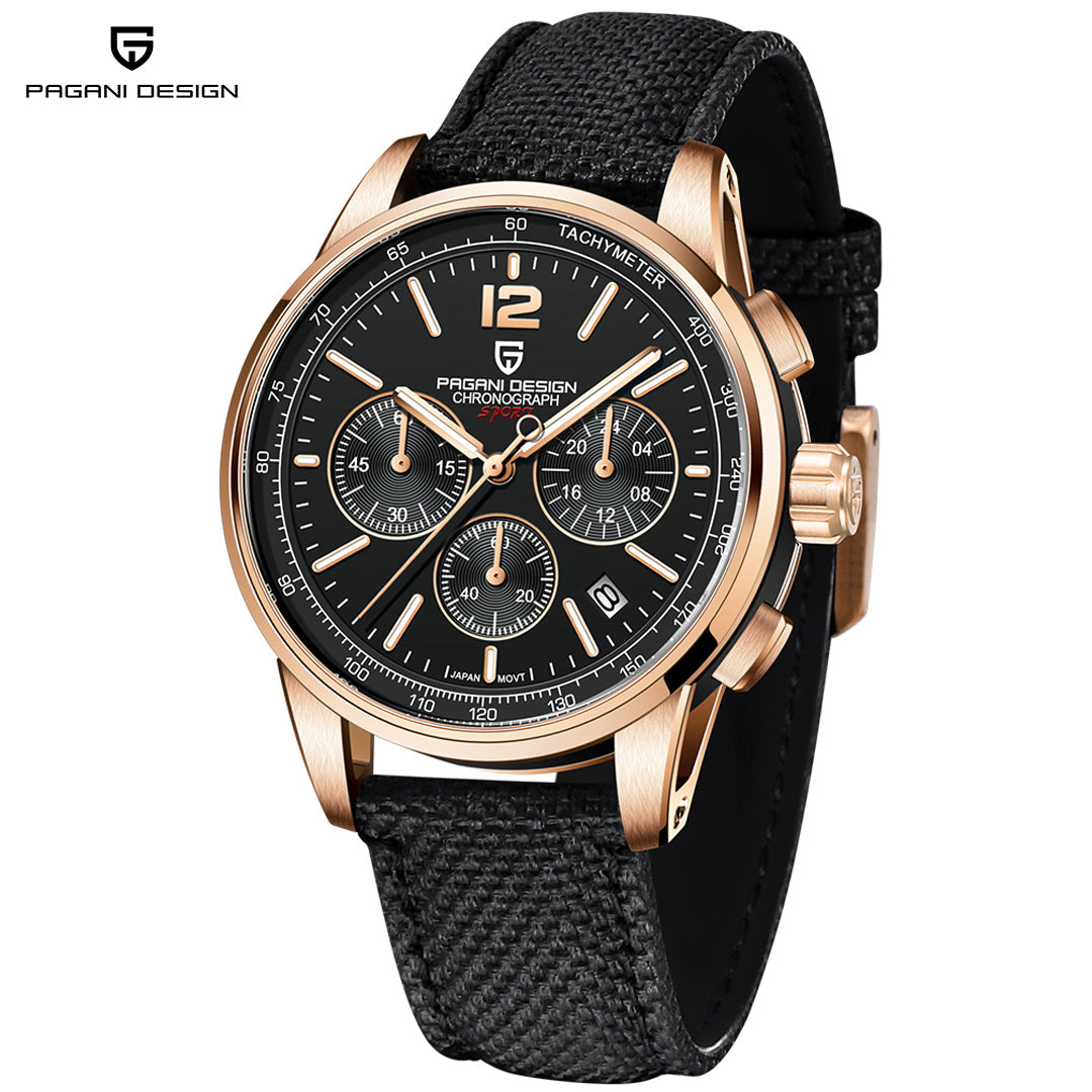 PAGANI DESIGN PD YS008 New Men's Quartz Watches 41MM Sports Chronograph Stainless Steel Leather Wrist Watches for Men
