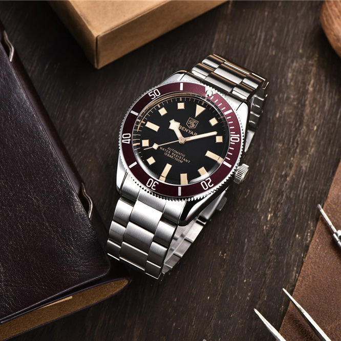 BENYAR BY 5179 Original Brand Men's Mechanical Watches 42MM  Men Wristwatch 100M Waterproof Casual Business Wristwatc