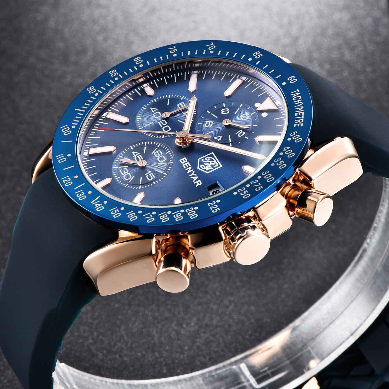 BENYAR BY-5140 New  Men’s Quartz watches Chronograph  Mens Watches Top Brand Luxury Fashion 45mm Military Watch Men Clock