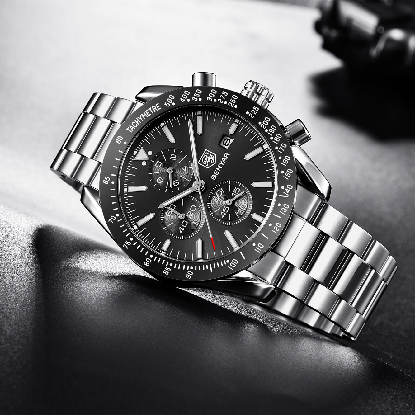 BENYAR BY-5140 New  Men’s Quartz watches Chronograph  Mens Watches Top Brand Luxury Fashion 45mm Military Watch Men Clock