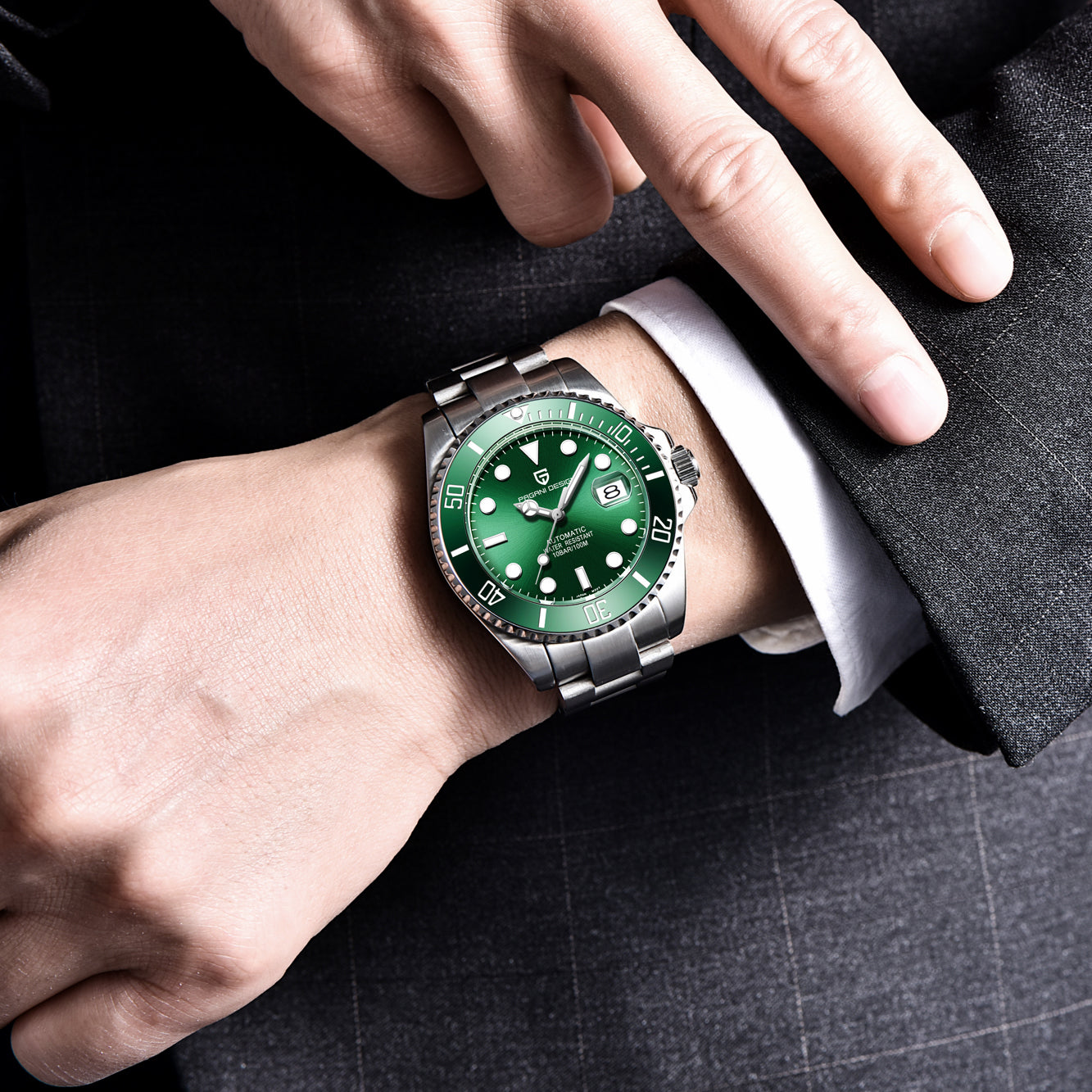 PAGANI DESIGN PD1639 Men's 42mm Business Mechanical Wristwatch NH35A Movement 100M Waterproof Sapphire Watch Mirror