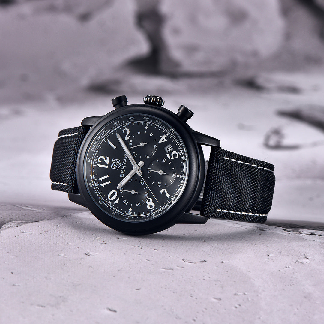 BENYAR BY 5190 Mens Watches Top Brand Luxury Chronograph Sport Quartz Watch  42mm For Men Military Watch Luminous Clock