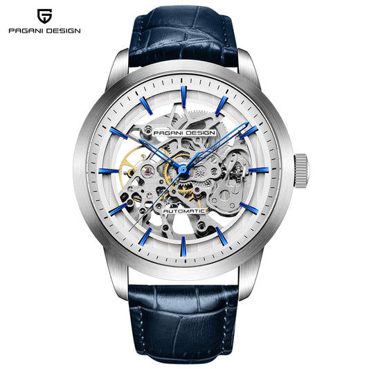 PAGANI DESIGN PD1638 Skeleton Men's Automatic Watches 43mm Stainless Steel Mechanical Wrist Watches