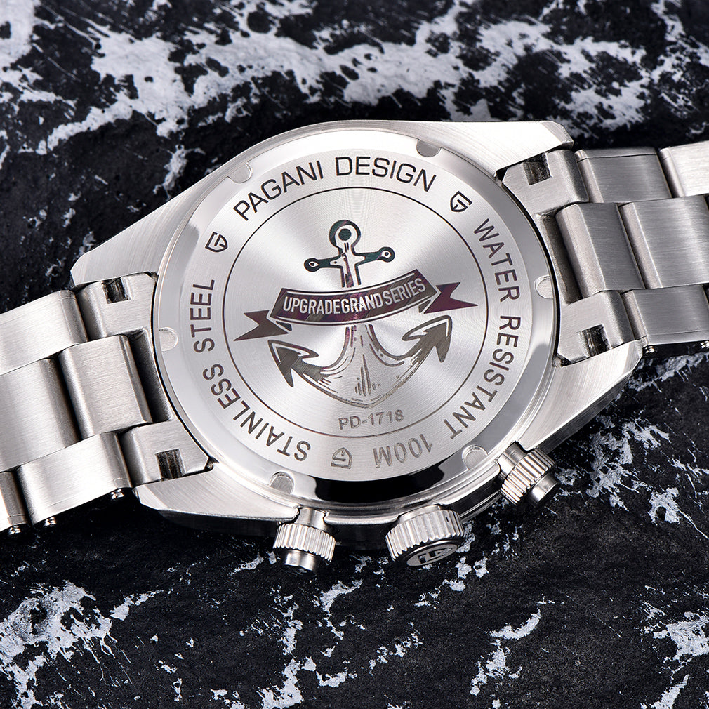 PAGANI DESIGN PD 1718 New Men's Quartz Watches 39.5MM full Stainless Steel  Waterproof Wrist Watch for Men SEIKO VK64 Movement