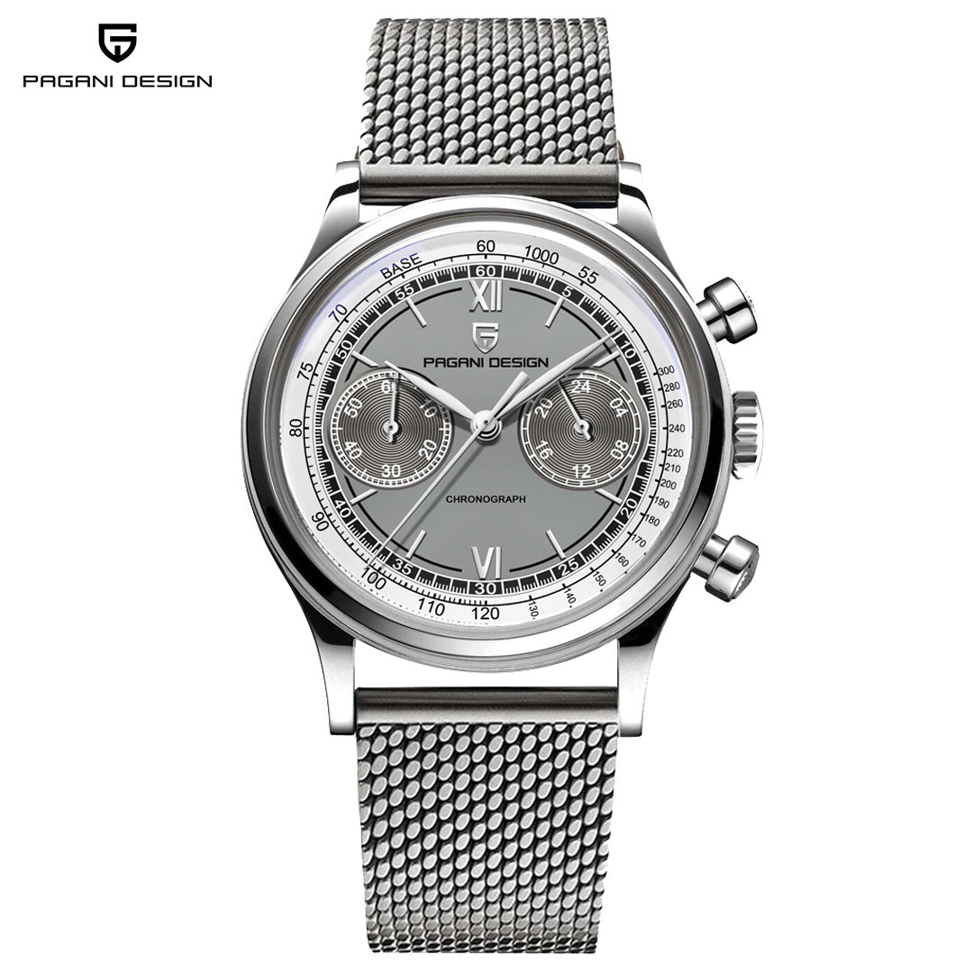 PAGANI DESIGN PD1739 Men's 40mm quartz watch Luxury chronograph Men's leather strap Stainless steel business wristwatch