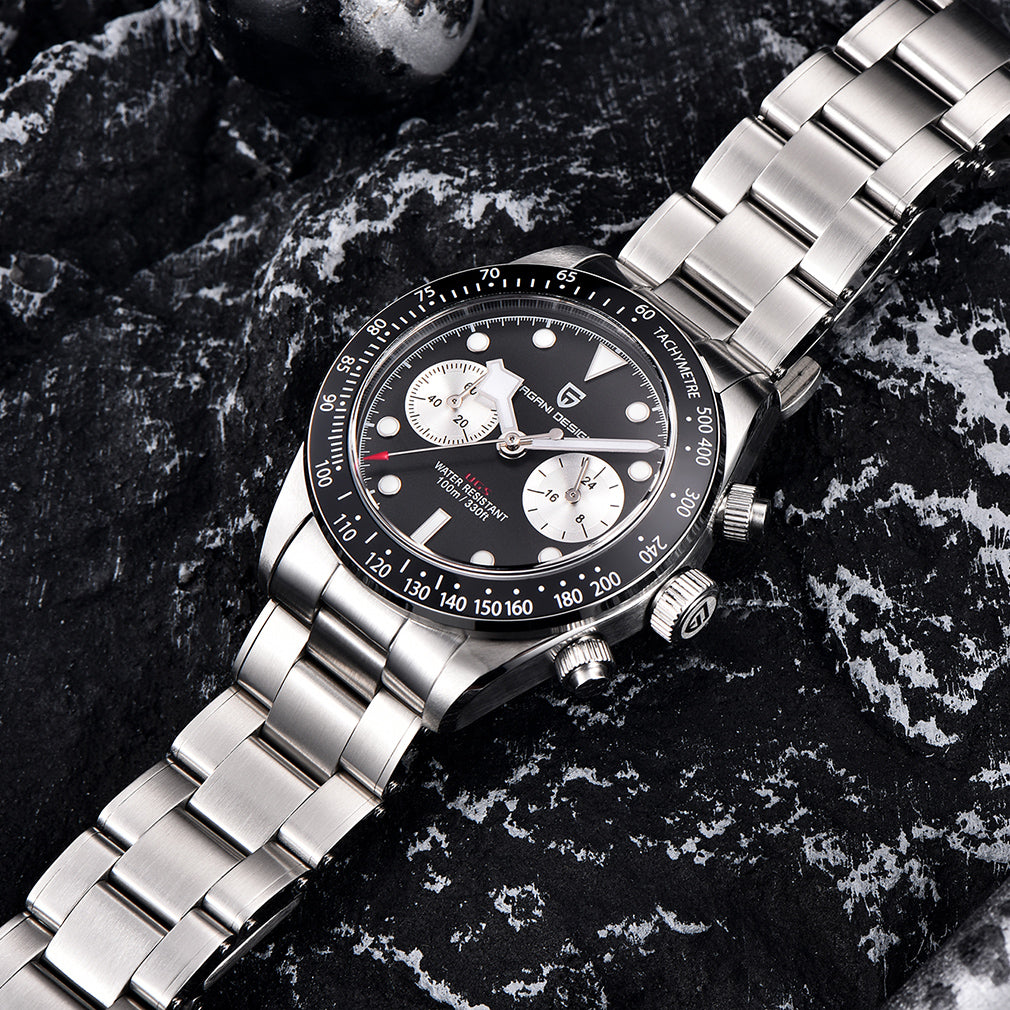 PAGANI DESIGN PD 1718 New Men's  Quartz Watches 39.5MM full Stainless Steel Waterproof Wrist Watch for Men SEIKO VK64 Movement