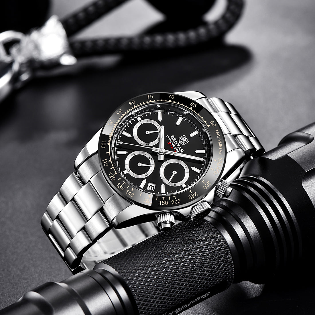 BENYAR BY 5169 New Watches Men Luxury Brand Chronograph Male Sport Watches 40MM Waterproof Stainless Steel Quartz Watch